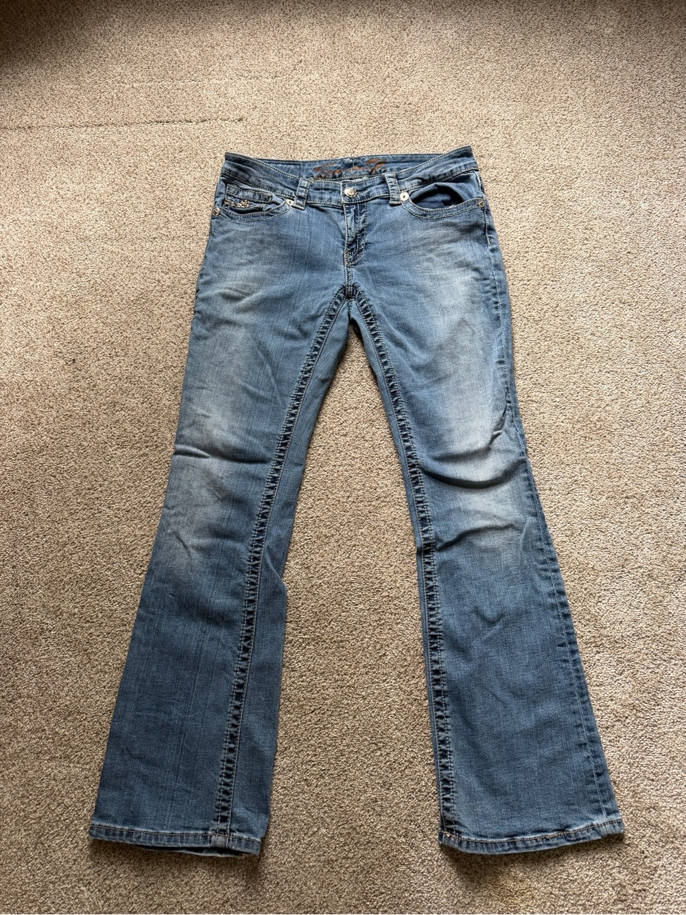 Seven7 Women's Light Blue Flare Jeans